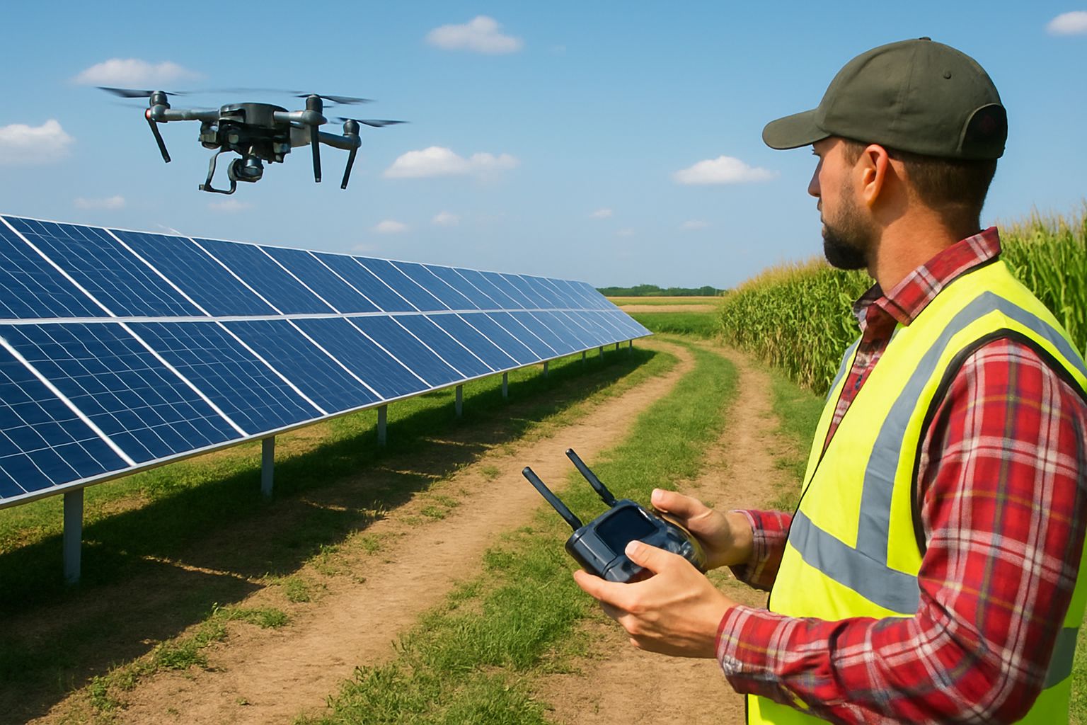 Drones Boost Farm Solar Panel Efficiency & Monitoring - Growing Solar Mist