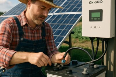 On-Grid Solar Panels Powering Farm Operations: Battery Use & Necessity