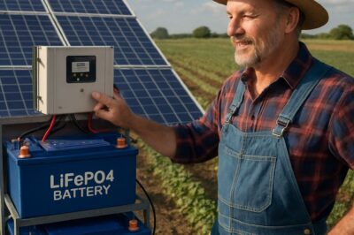 LiFePO4 Batteries for Solar Panels Backup, 24/7 Farm Operations Use
