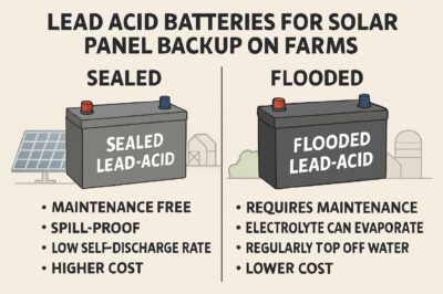 Best Sealed vs. Flooded Lead Acid Batteries for Solar Panel Backup on Farms
