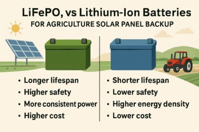 Best LiFePO4 vs Lithium-Ion Batteries for Agriculture Solar Panel Backup & Farmer Use