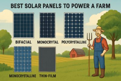 Best Solar Panels a Farmer to Power His Farm: Bifacial, Monocrystalline, Polycrystalline, Thin Film